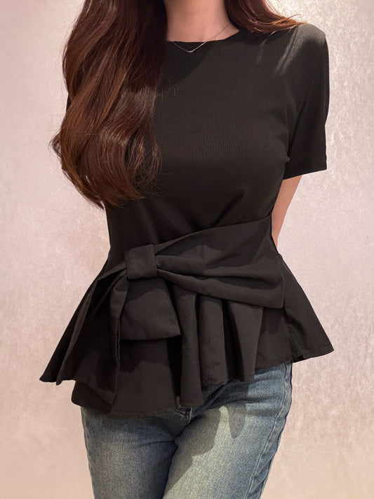 カシュクールペプラムTシャツ