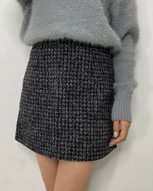 インパン付き ラメツイード ミニスカート