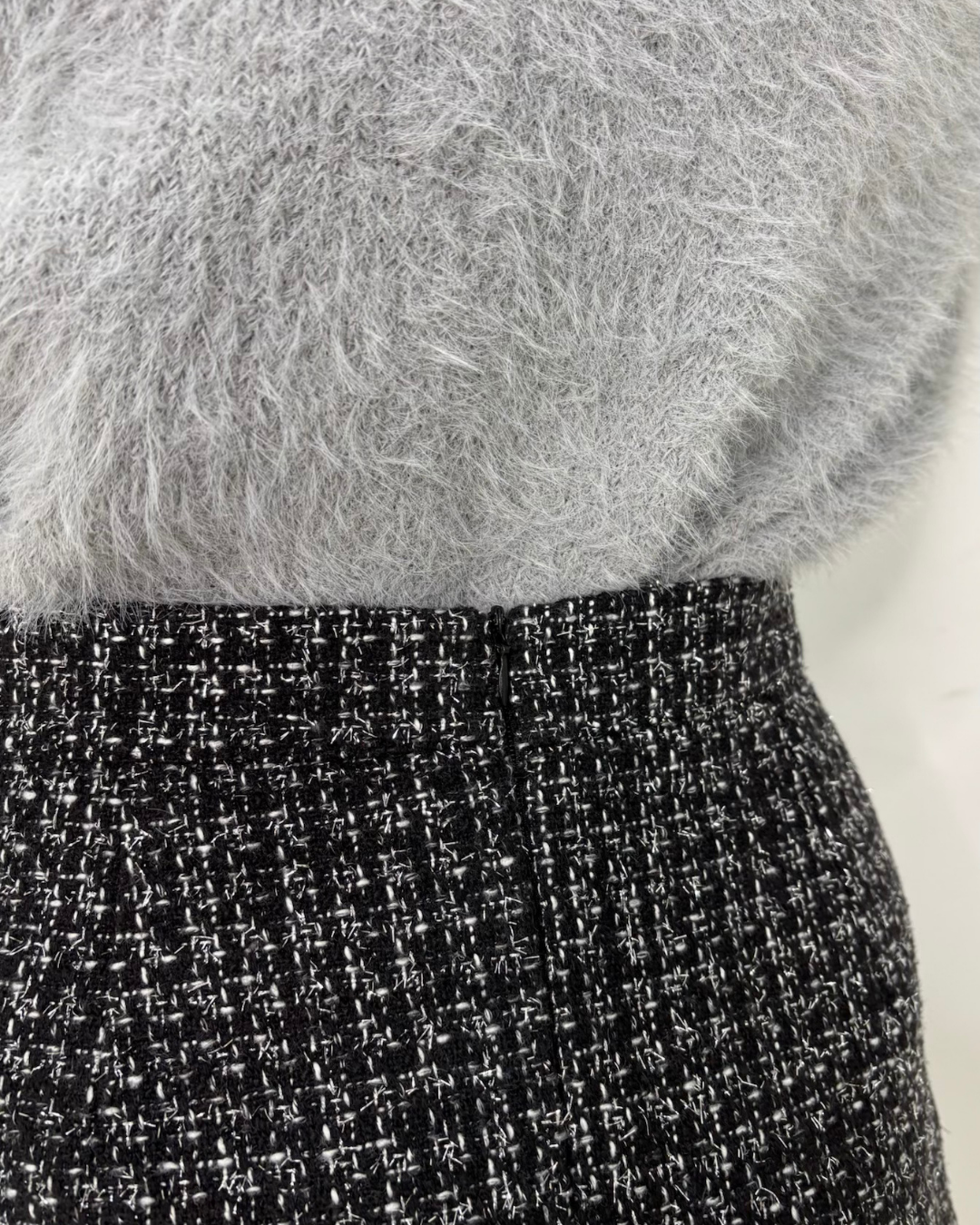 インパン付き ラメツイード ミニスカート