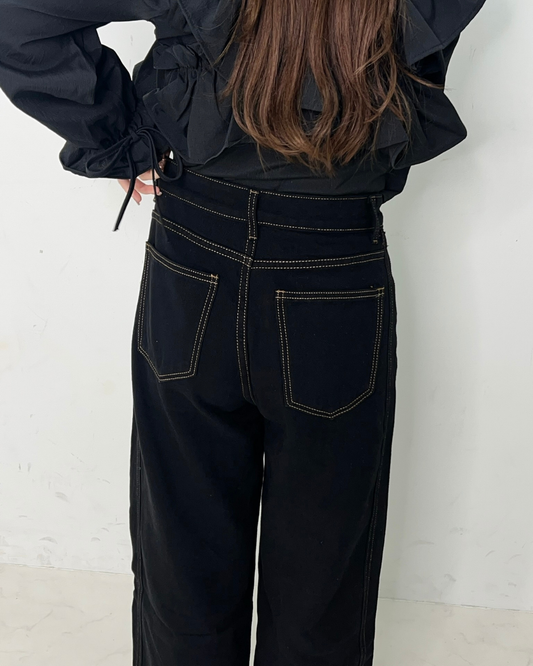 ワイドレッグ デニムパンツ