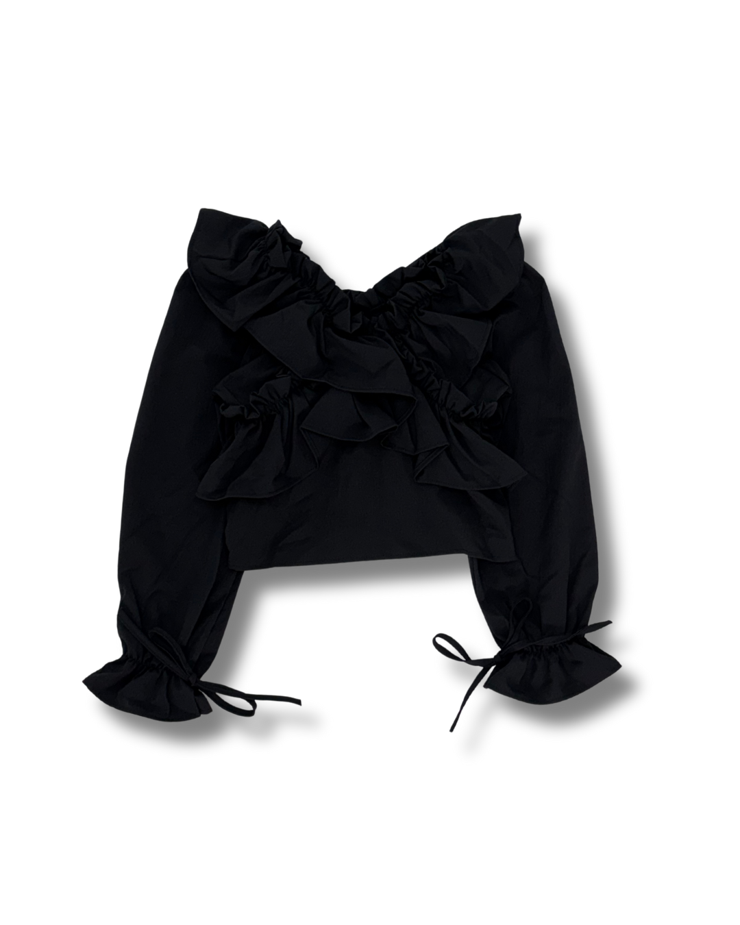 クロスフリル リボンブラウス