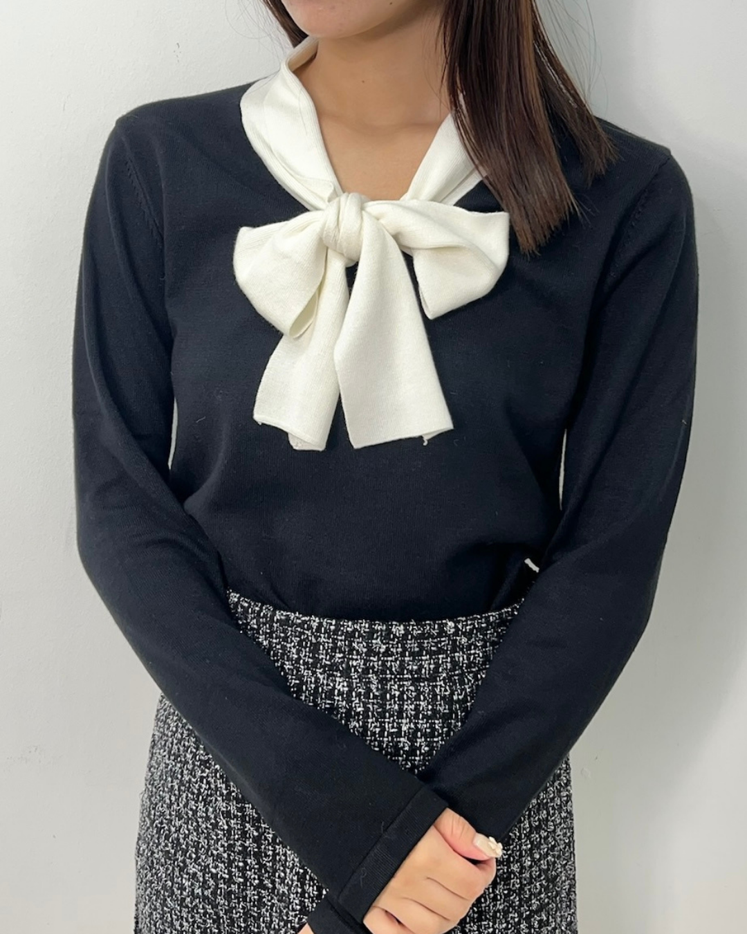 リボンニット トップス