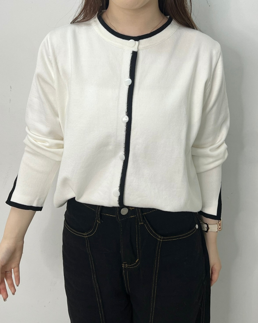 バイカラー カーディガン