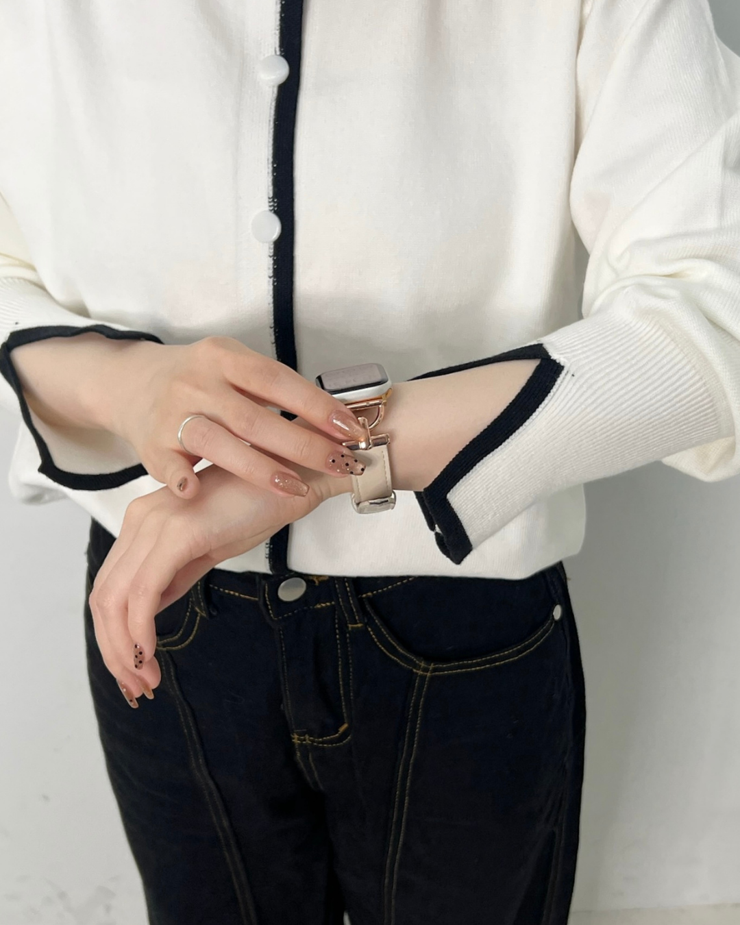 バイカラー カーディガン