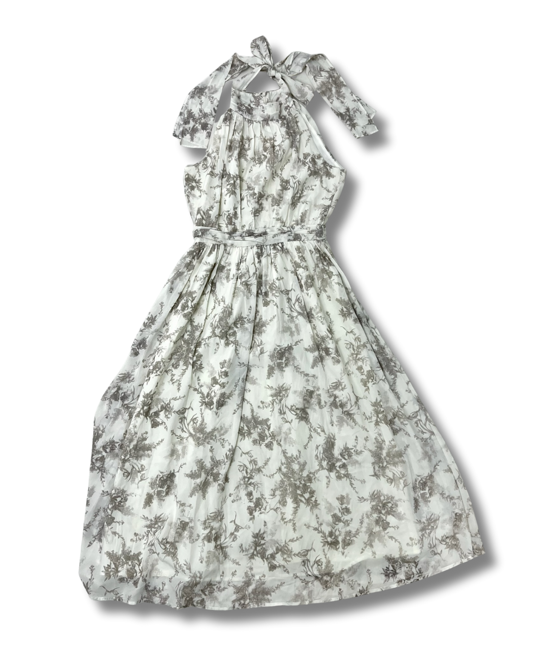 ニットボレロ付き 花柄ロングワンピース　