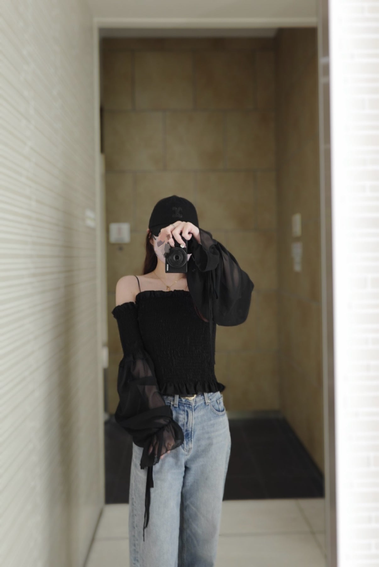 [produced by 🩶] バルーンスリーブオフショルトップス