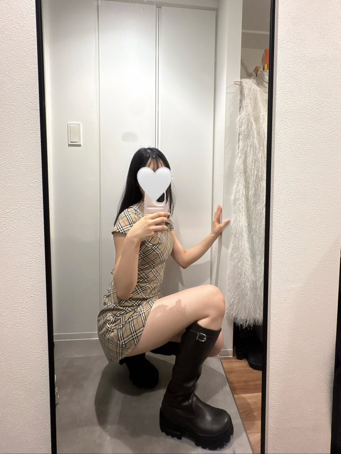 【produced by aly🤍】復古格紋迷你連身裙