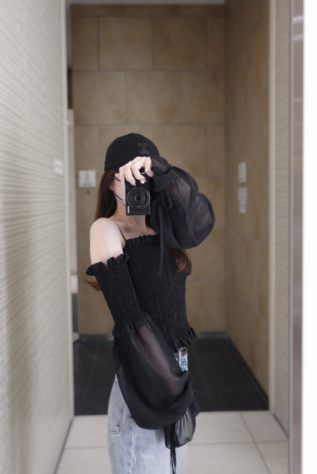 [produced by 🩶] バルーンスリーブオフショルトップス