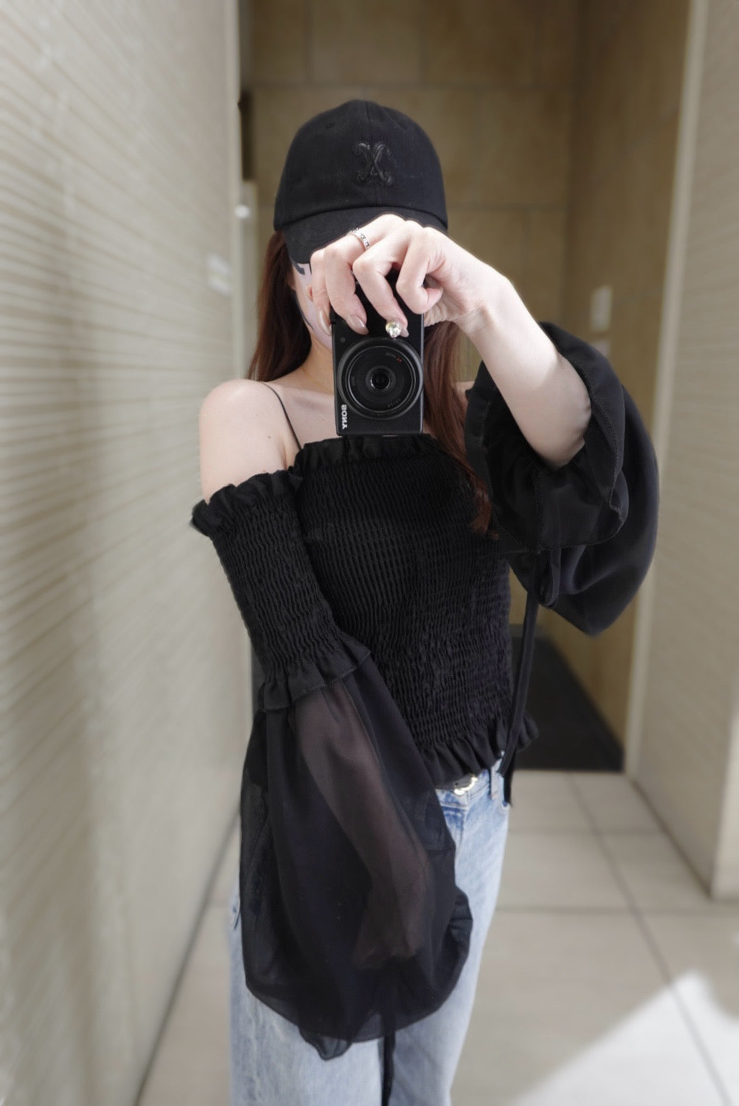 [produced by 🩶] バルーンスリーブオフショルトップス