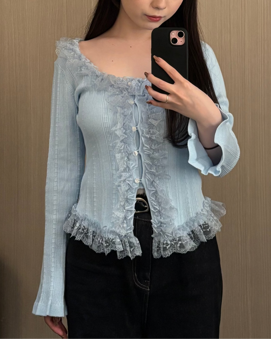 フリルフレアカーディガン