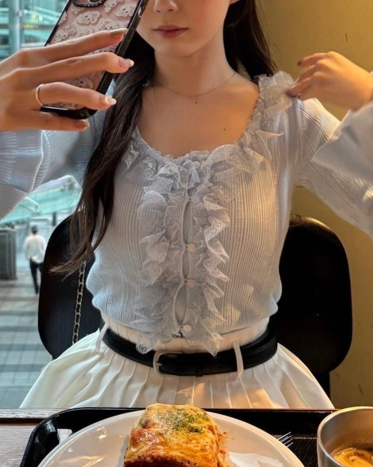 フリルフレアカーディガン