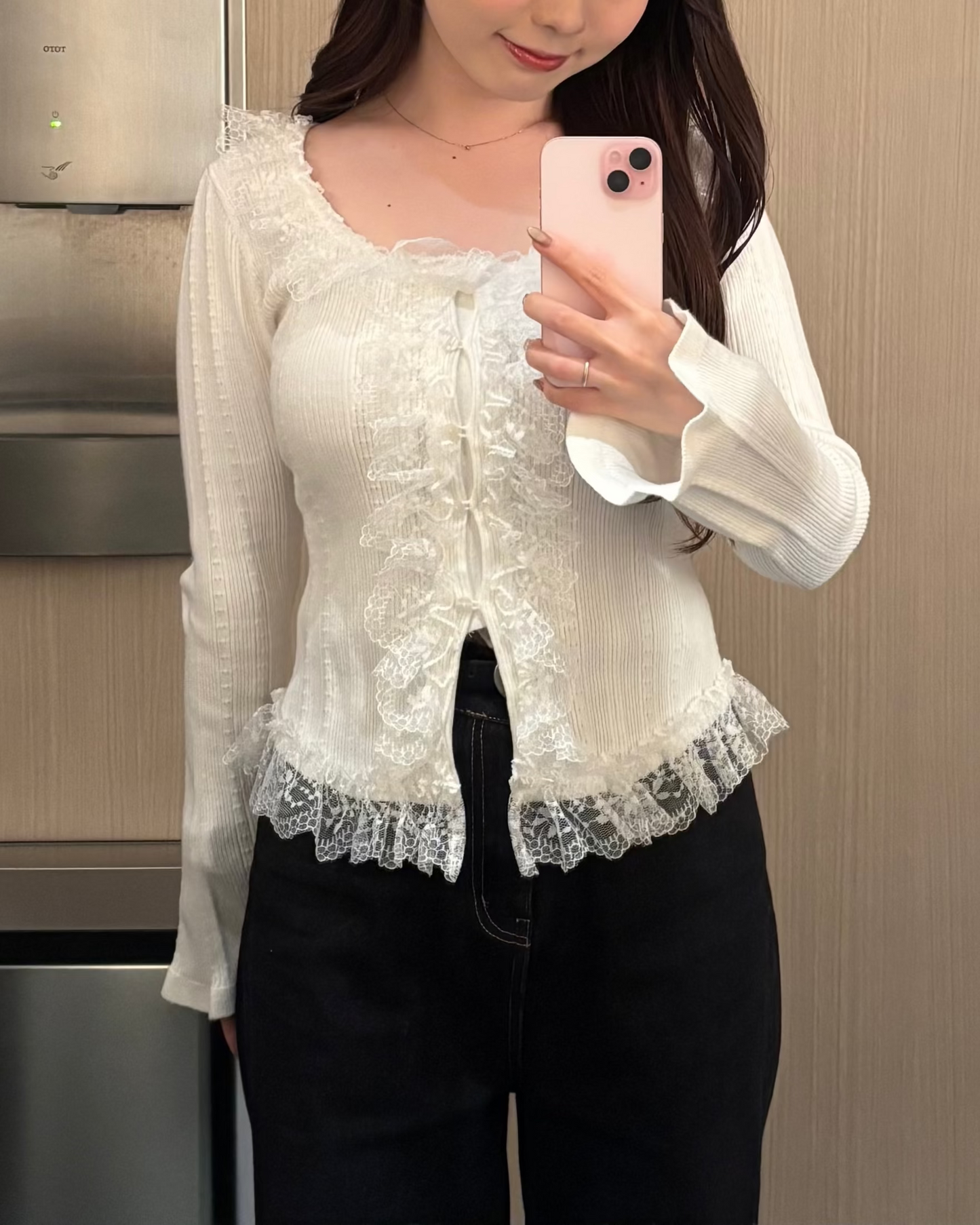 フリルフレアカーディガン