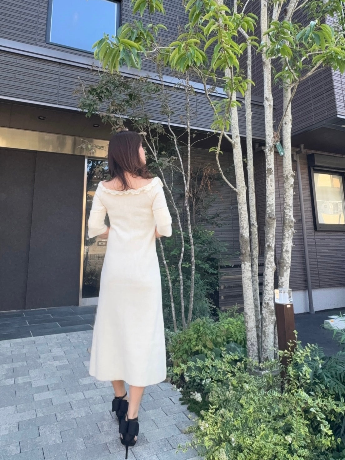 [produced by chika.] フラワーニットワンピース