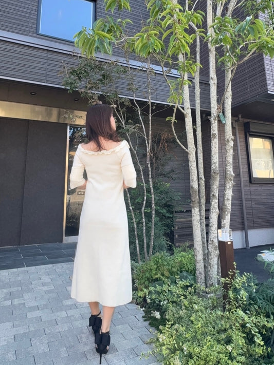 [produced by chika.] フラワーニットワンピース