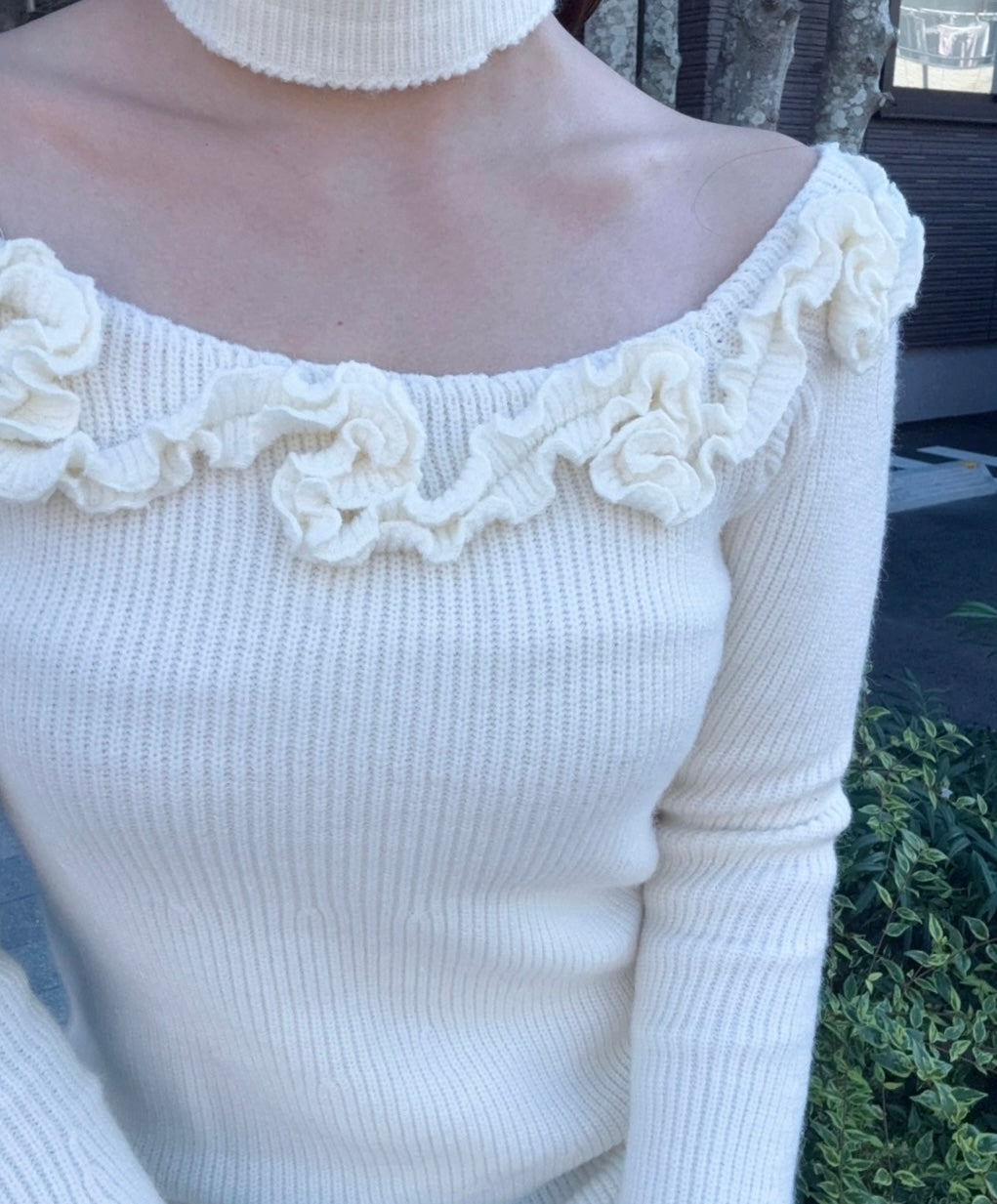 [produced by chika.] フラワーニットワンピース