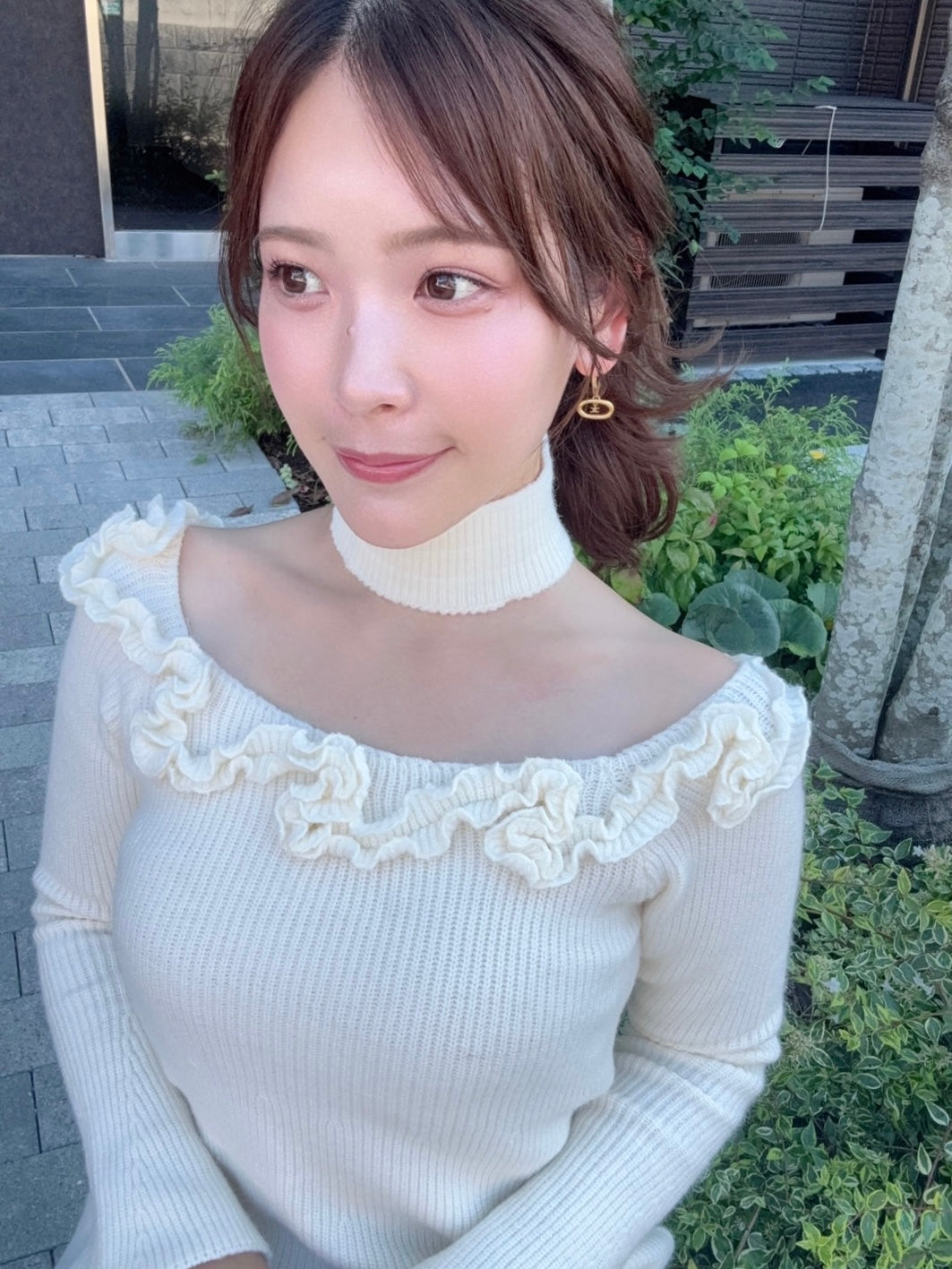 [produced by chika.] フラワーニットワンピース