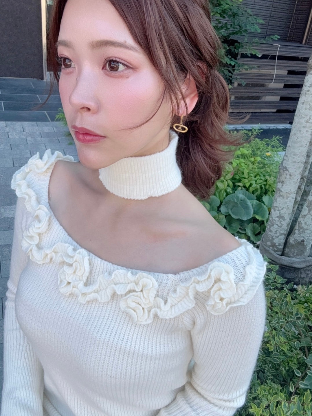 [produced by chika.] フラワーニットワンピース