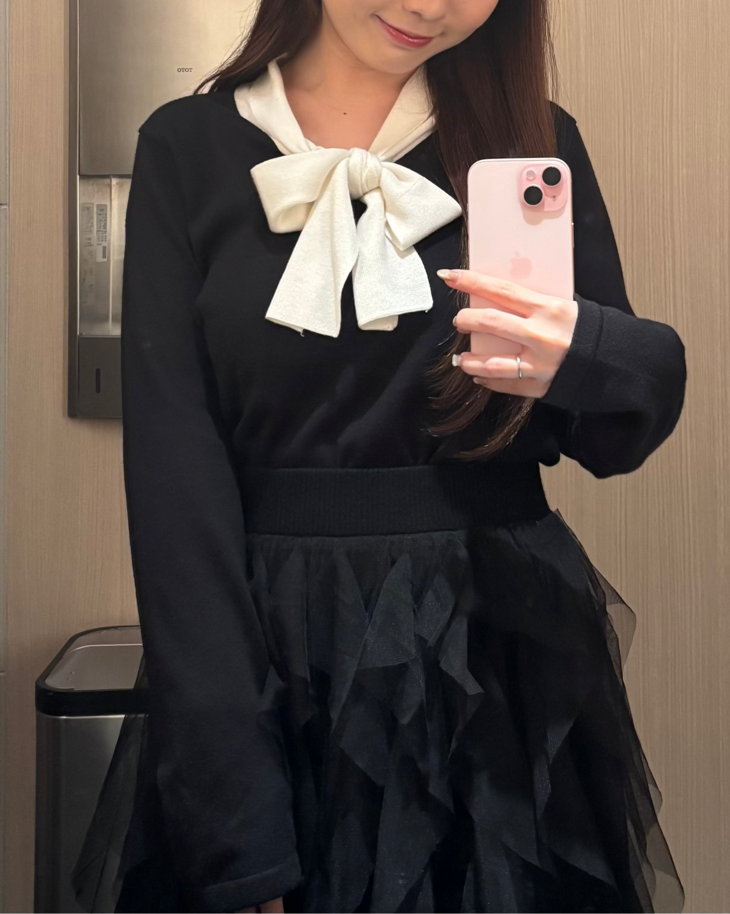 リボンニット トップス