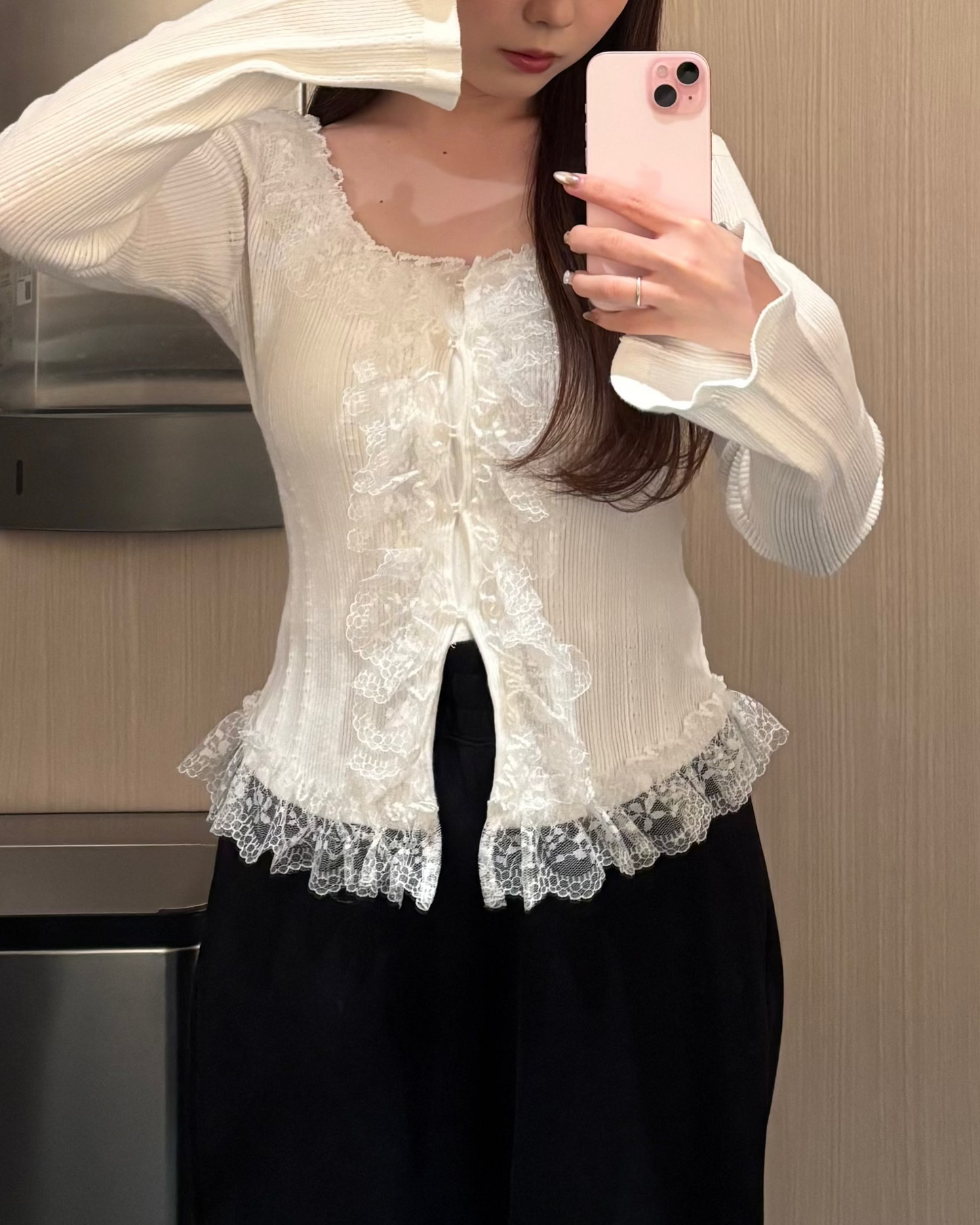 フリルフレアカーディガン