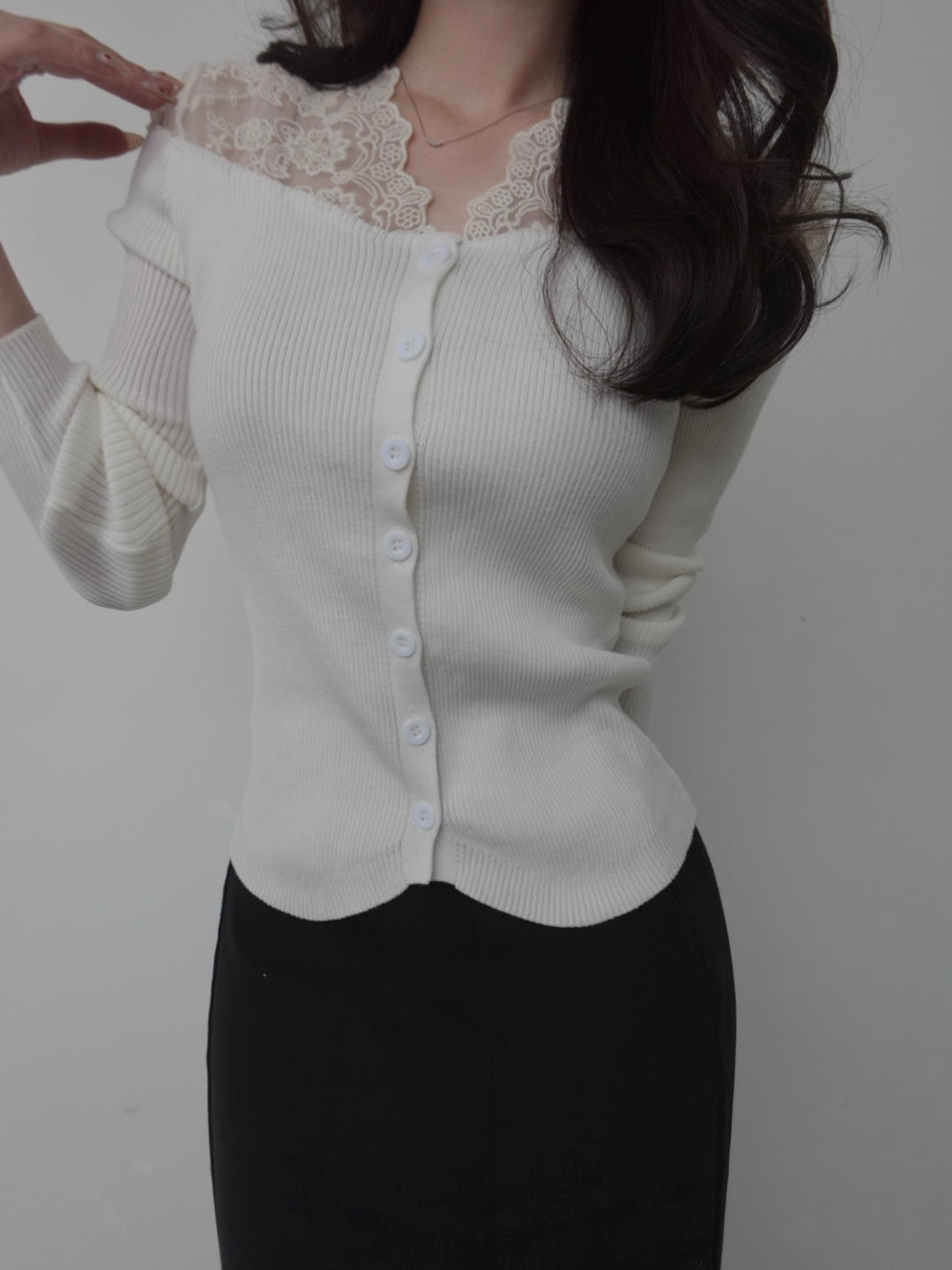 【produced by ayumi】クロシェレースショルダートップス