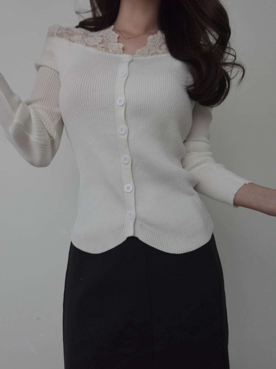 【produced by ayumi】クロシェレースショルダートップス