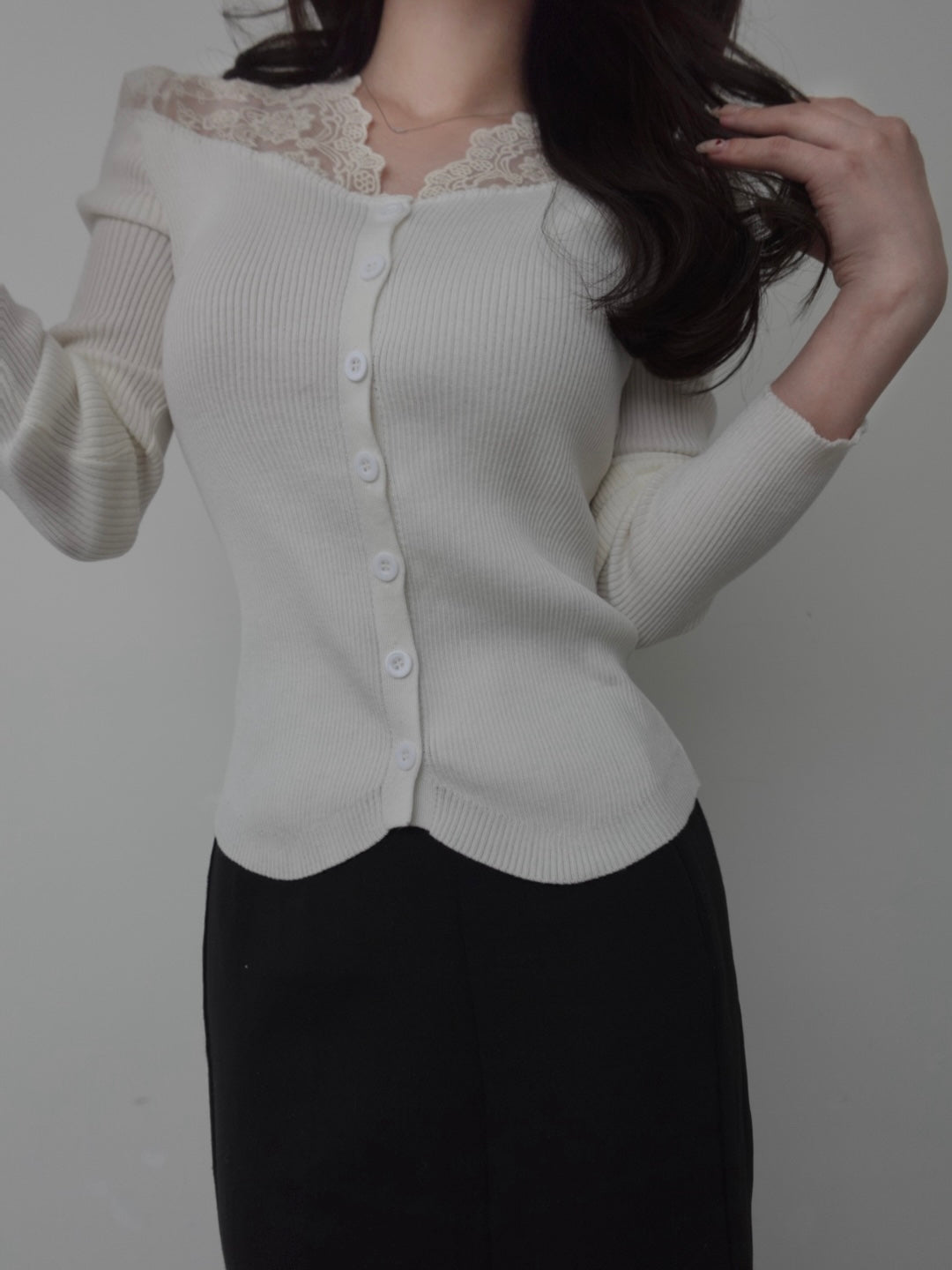 【produced by ayumi】クロシェレースショルダートップス