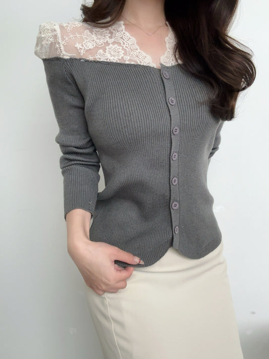 【produced by ayumi】クロシェレースショルダートップス