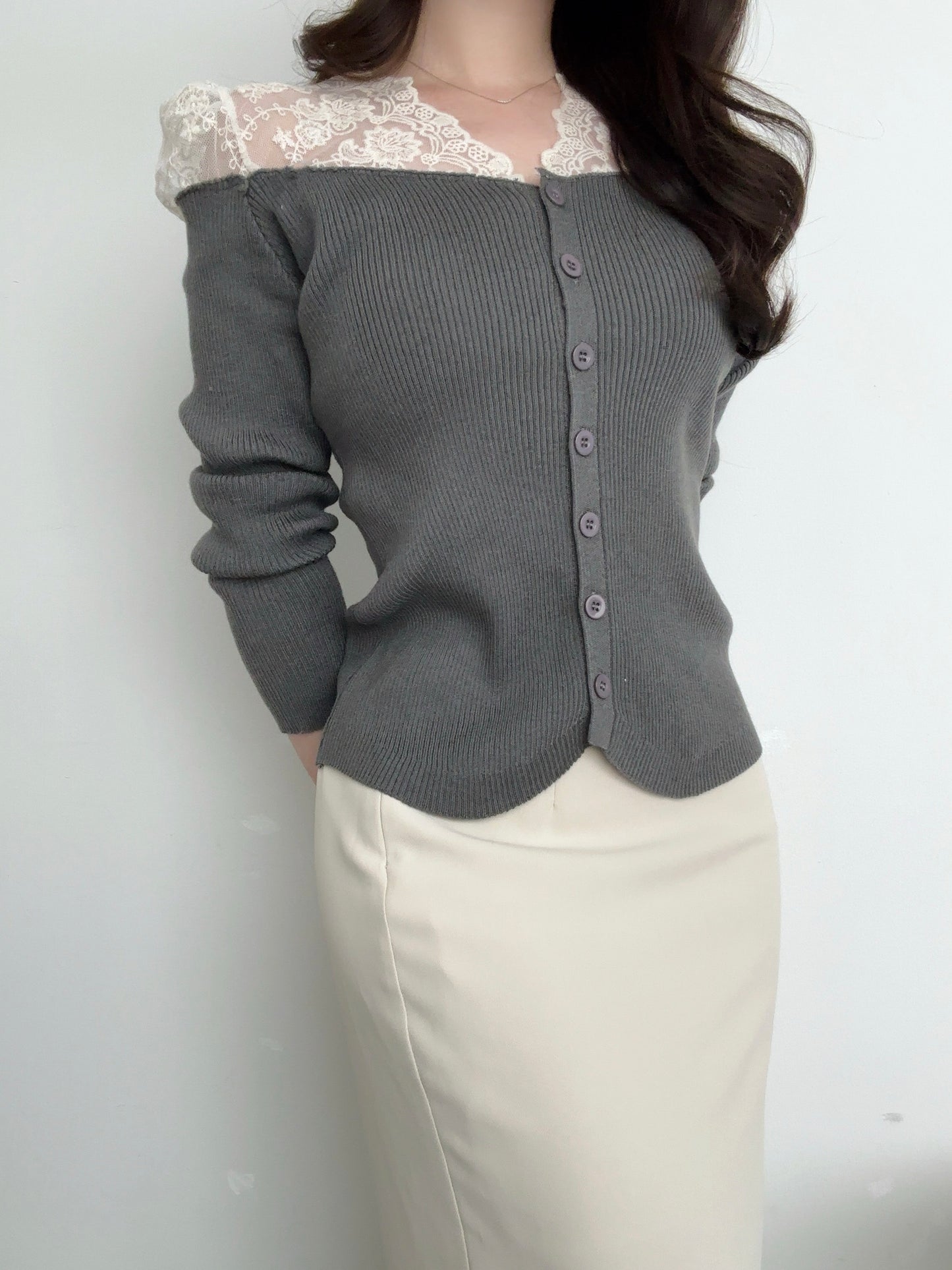 【produced by ayumi】クロシェレースショルダートップス