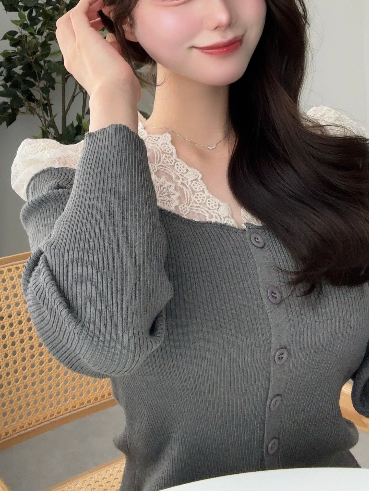 【produced by ayumi】クロシェレースショルダートップス